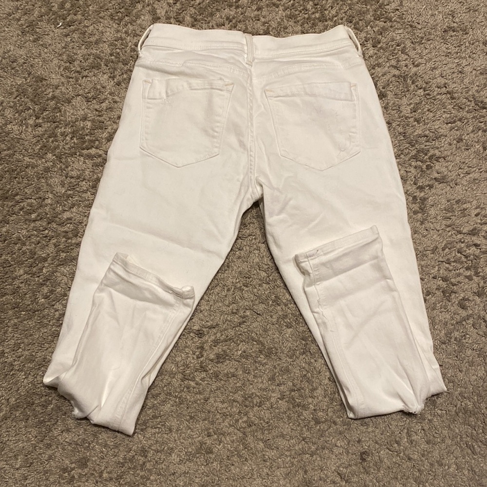 Express White Ripped Jeans Cropped Legging MidRise! Side 4R, NWT​ - Picture 4 of 4